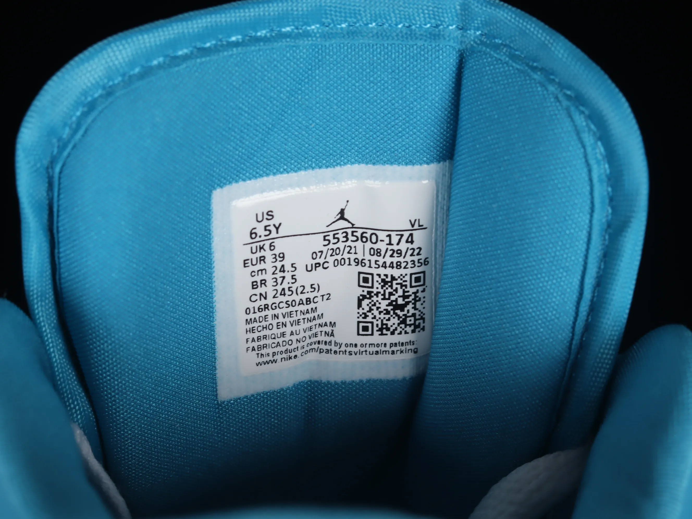 All categories Air Jordan Jordan series basketball shoes Air Jordan 1 Low Z version Air Jordan 1 Low "Aquatone" Joe 1 blue and white low-top cultural and casual sneakers 553560-174